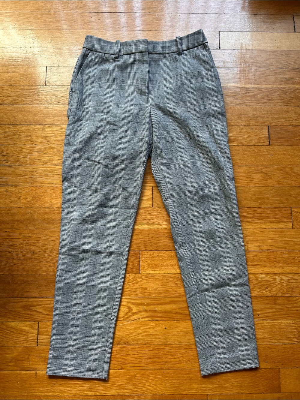H&M Gingham Plaid Slacks [6 | Grey & Black]